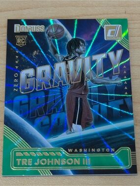 Panini Donruss Tre Johnson III Green and Blue Holographic Gravity Card